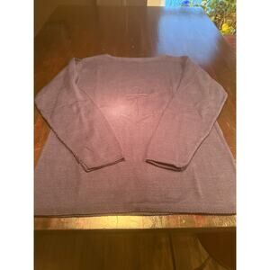 Vintage FLORA Navy Blue Anchor Knit Sweater | Boat Neck Trim | USA